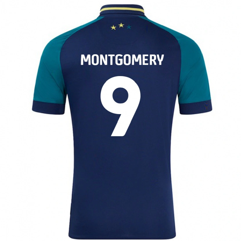 Danxen Mujer Camiseta Ria Montgomery #9 Azul Marino Verde Oscuro 2ª Equipación 2024/25 La Camisa México