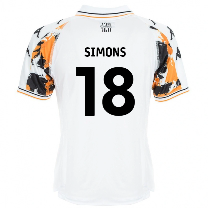 Danxen Mujer Camiseta Xavier Simons #18 Blanco 2ª Equipación 2024/25 La Camisa México
