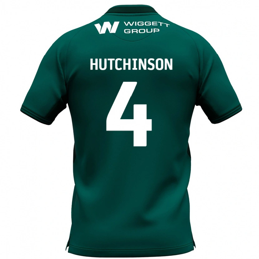 Danxen Mujer Camiseta Shaun Hutchinson #4 Verde 2ª Equipación 2024/25 La Camisa México