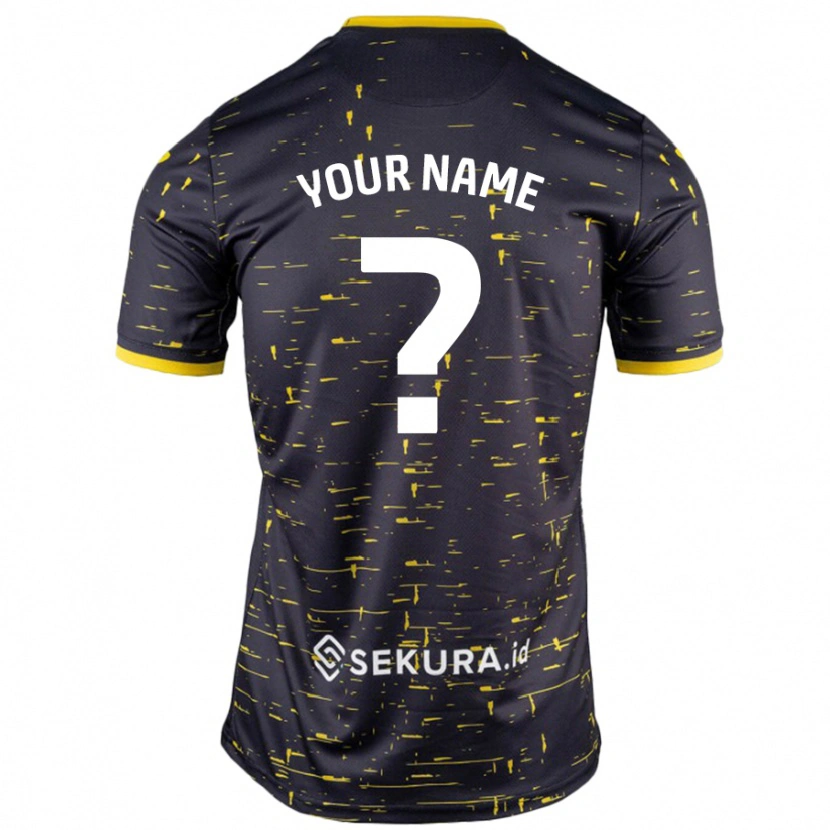 Danxen Mujer Camiseta Su Nombre #0 Negro Amarillo 2ª Equipación 2024/25 La Camisa México