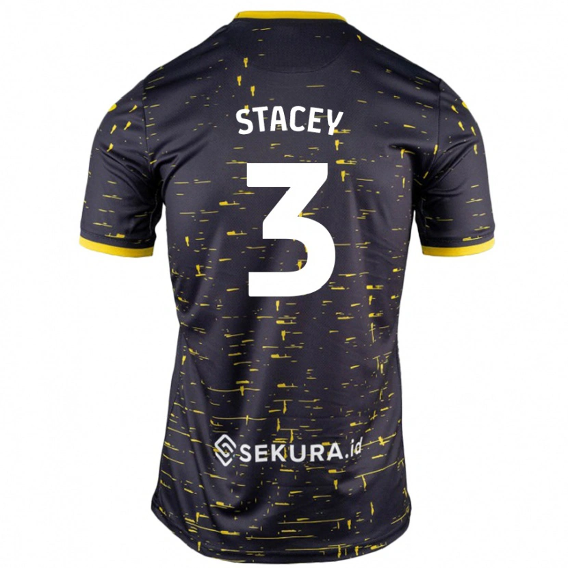 Danxen Mujer Camiseta Jack Stacey #3 Negro Amarillo 2ª Equipación 2024/25 La Camisa México