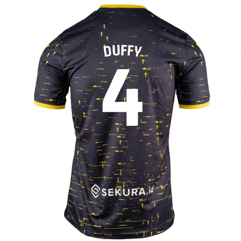 Danxen Mujer Camiseta Shane Duffy #4 Negro Amarillo 2ª Equipación 2024/25 La Camisa México