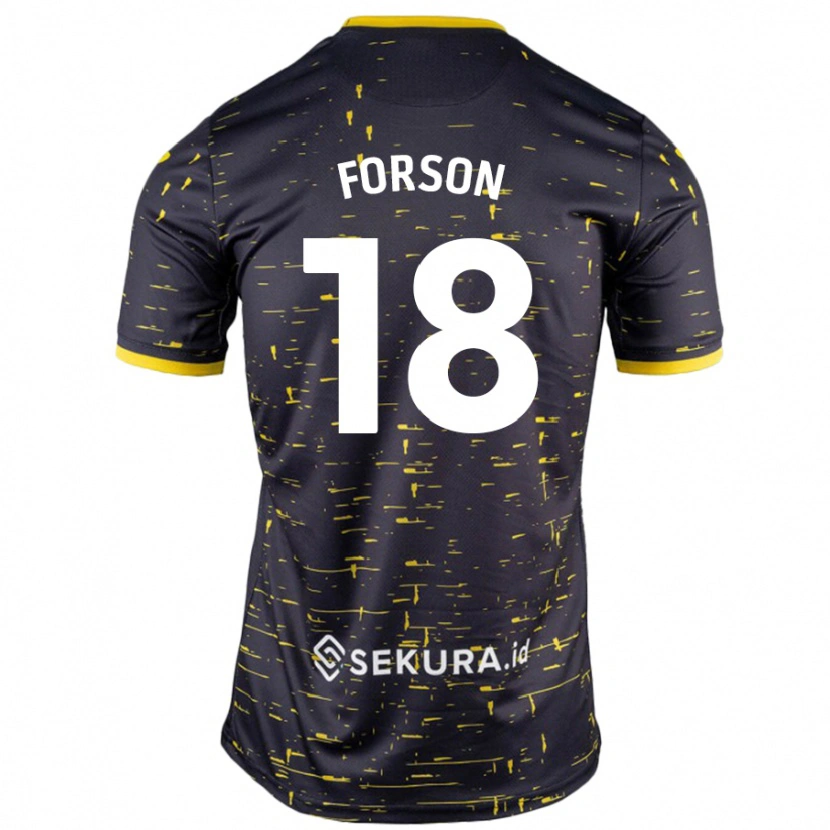 Danxen Mujer Camiseta Amankwah Forson #18 Negro Amarillo 2ª Equipación 2024/25 La Camisa México