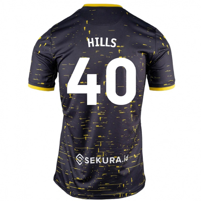 Danxen Mujer Camiseta Brad Hills #40 Negro Amarillo 2ª Equipación 2024/25 La Camisa México