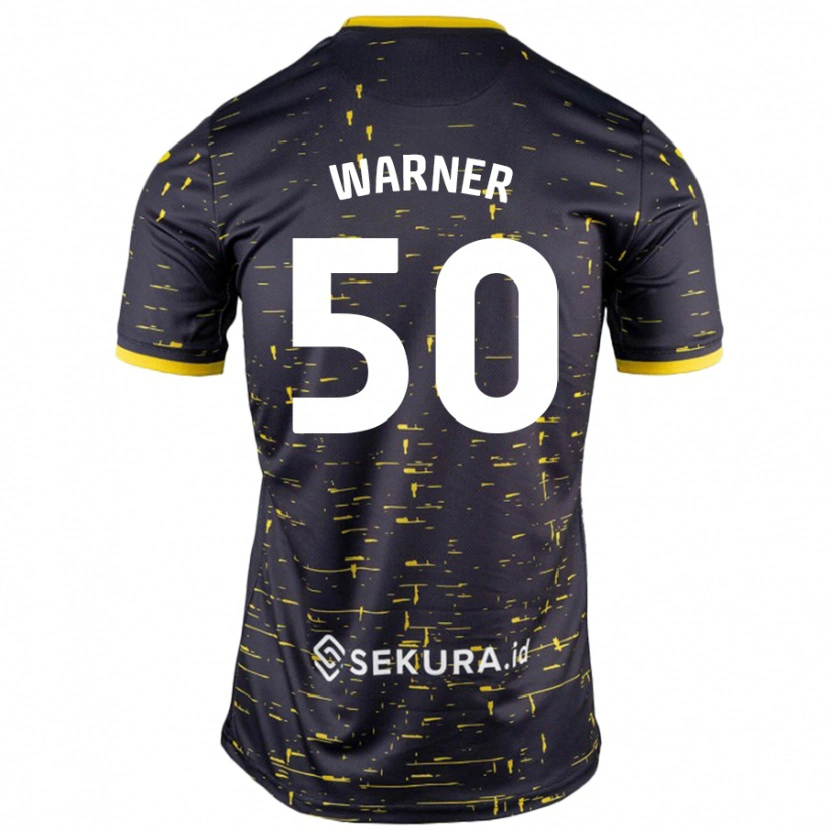 Danxen Mujer Camiseta Jaden Warner #50 Negro Amarillo 2ª Equipación 2024/25 La Camisa México