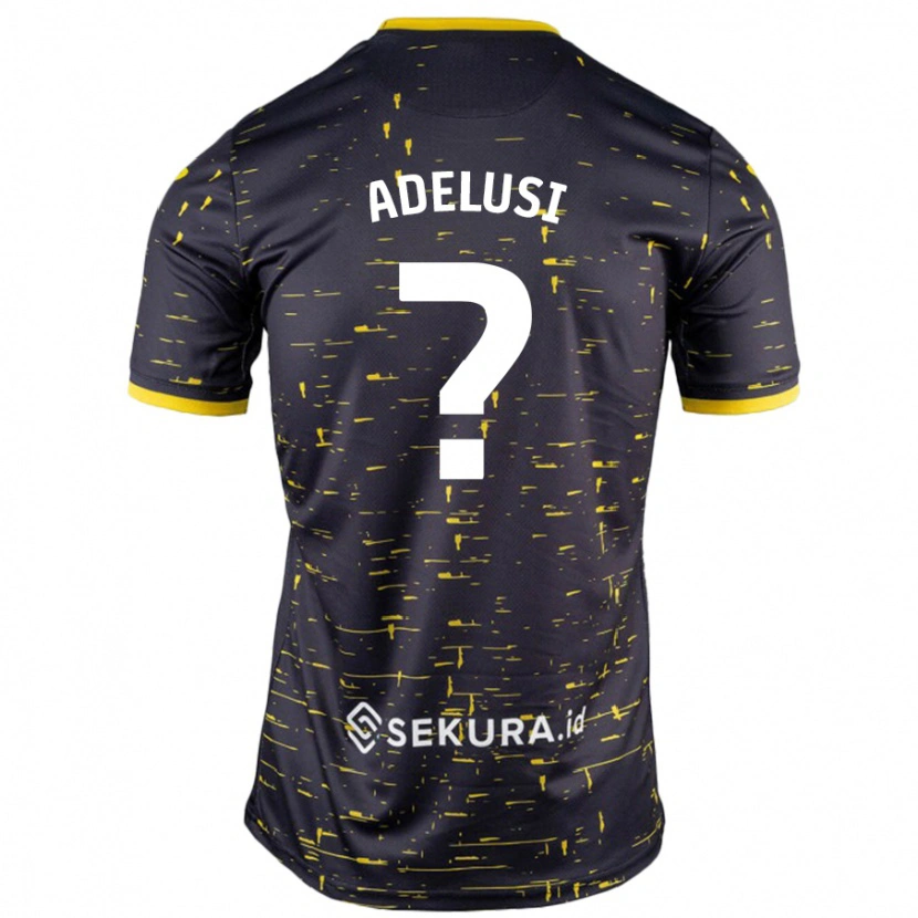 Danxen Mujer Camiseta Theodore Adelusi #0 Negro Amarillo 2ª Equipación 2024/25 La Camisa México