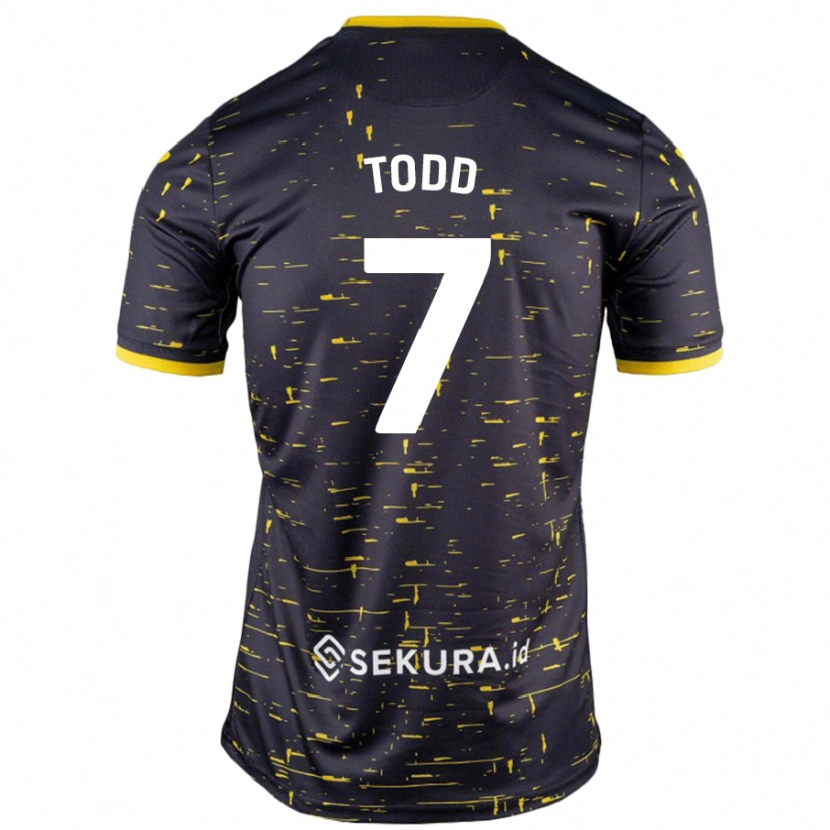 Danxen Mujer Camiseta Megan Todd #7 Negro Amarillo 2ª Equipación 2024/25 La Camisa México