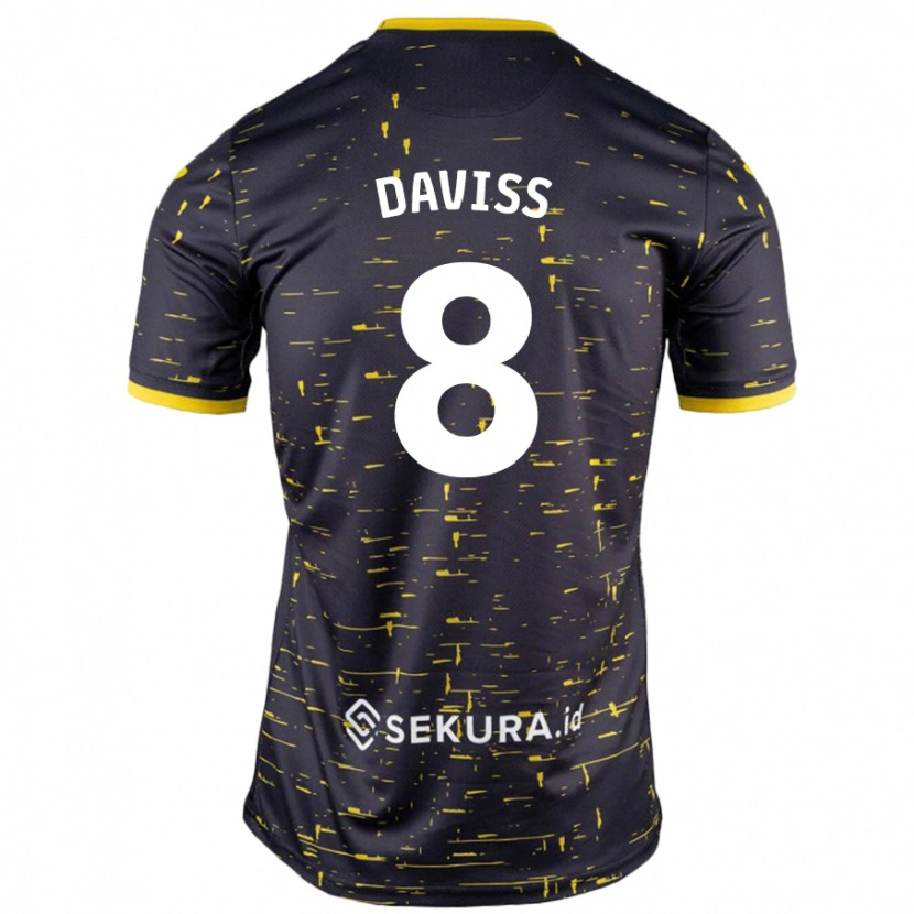 Danxen Mujer Camiseta Millie Daviss #8 Negro Amarillo 2ª Equipación 2024/25 La Camisa México