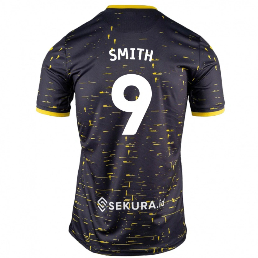 Danxen Mujer Camiseta Ellie Smith #9 Negro Amarillo 2ª Equipación 2024/25 La Camisa México