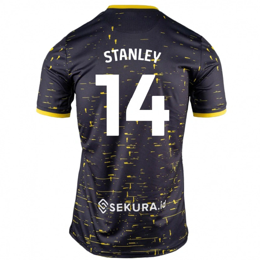 Danxen Mujer Camiseta Kathryn Stanley #14 Negro Amarillo 2ª Equipación 2024/25 La Camisa México
