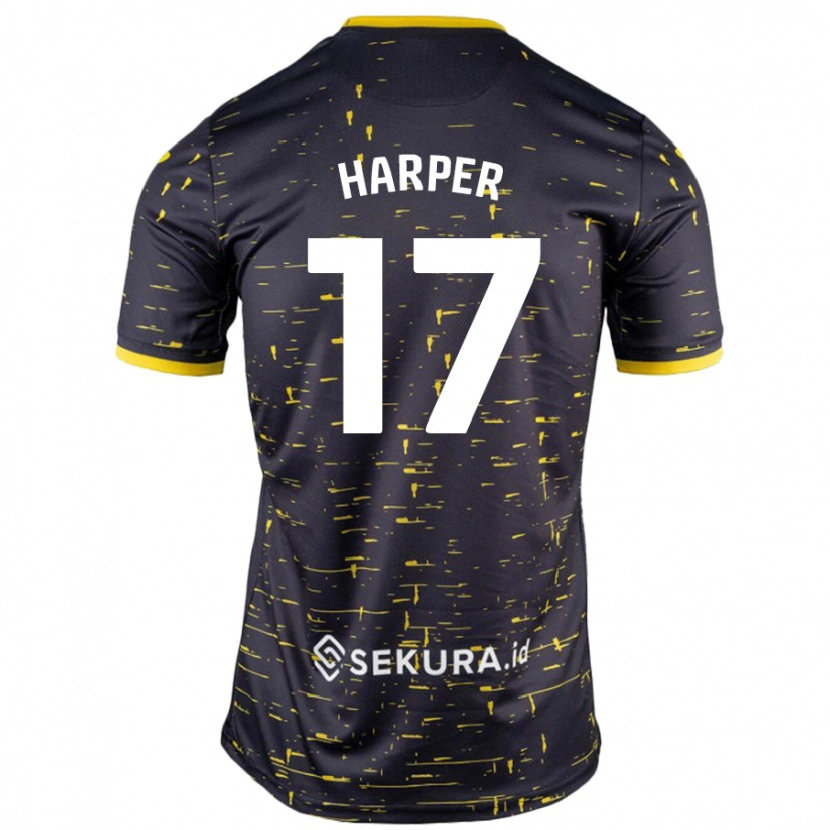Danxen Mujer Camiseta Jess Harper #17 Negro Amarillo 2ª Equipación 2024/25 La Camisa México