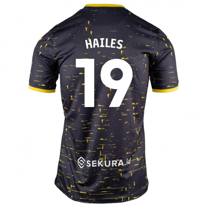 Danxen Mujer Camiseta Lauren Hailes #19 Negro Amarillo 2ª Equipación 2024/25 La Camisa México