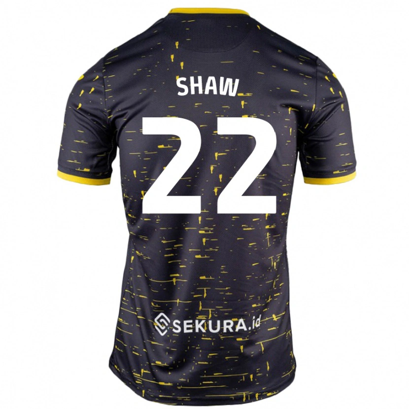 Danxen Mujer Camiseta Shannon Shaw #22 Negro Amarillo 2ª Equipación 2024/25 La Camisa México