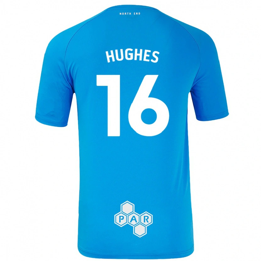 Danxen Mujer Camiseta Andrew Hughes #16 Azul Cielo 2ª Equipación 2024/25 La Camisa México