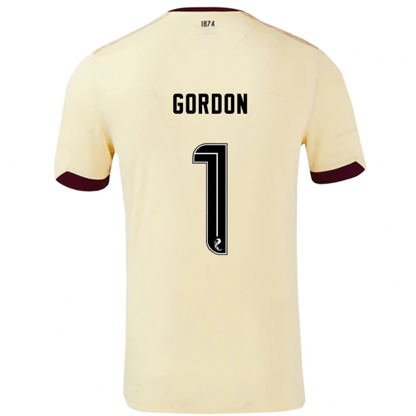 Danxen Mujer Camiseta Craig Gordon #1 Crema Burdeos 2ª Equipación 2024/25 La Camisa México