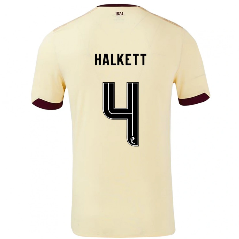 Danxen Mujer Camiseta Craig Halkett #4 Crema Burdeos 2ª Equipación 2024/25 La Camisa México
