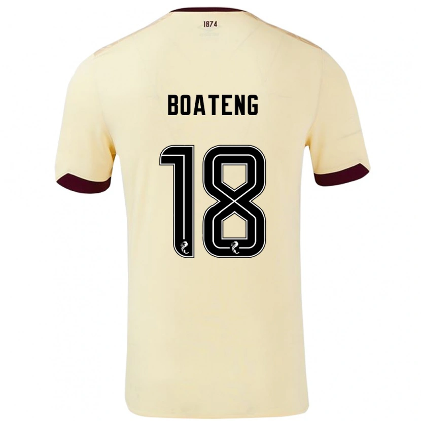 Danxen Mujer Camiseta Malachi Boateng #18 Crema Burdeos 2ª Equipación 2024/25 La Camisa México