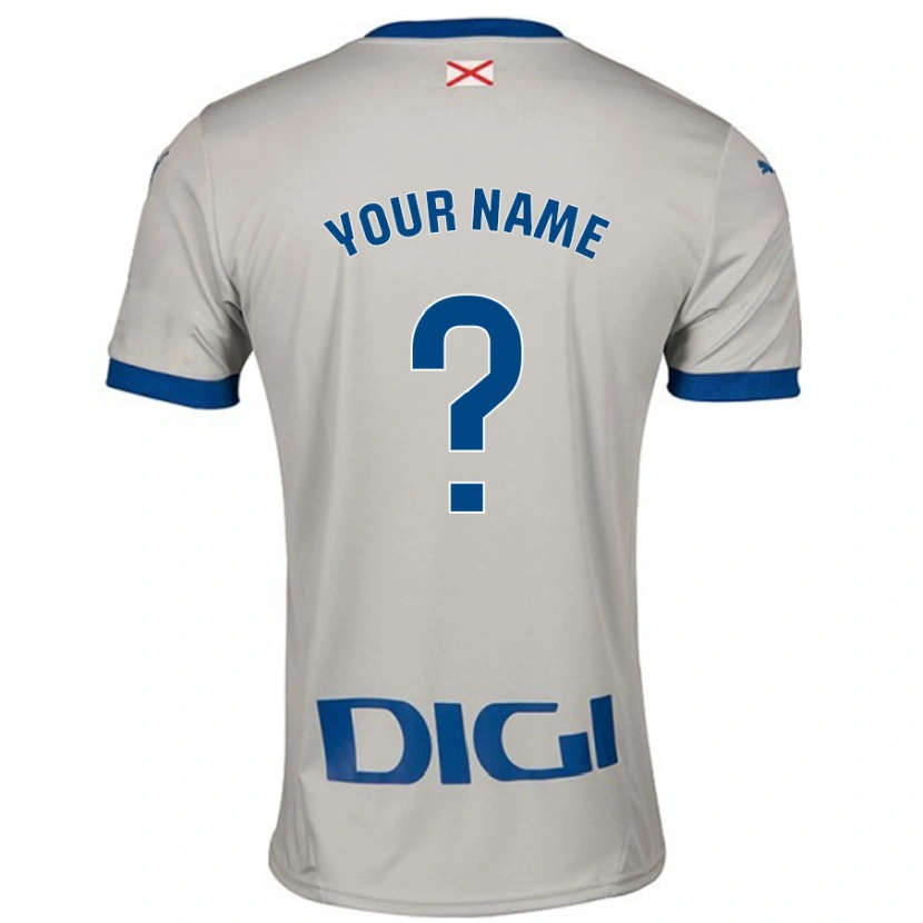 Danxen Mujer Camiseta Su Nombre #0 Gris Claro 2ª Equipación 2024/25 La Camisa México