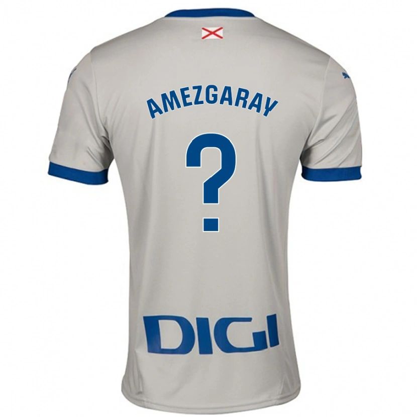 Danxen Mujer Camiseta Ander Amezgaray #0 Gris Claro 2ª Equipación 2024/25 La Camisa México