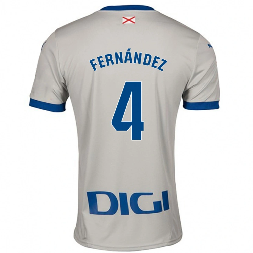 Danxen Mujer Camiseta Aritz Fernández #4 Gris Claro 2ª Equipación 2024/25 La Camisa México