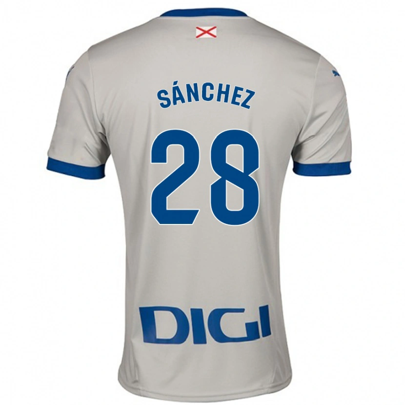 Danxen Mujer Camiseta Ander Sánchez #28 Gris Claro 2ª Equipación 2024/25 La Camisa México