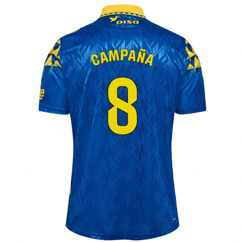 Danxen Mujer Camiseta José Campaña #8 Azul Amarillo 2ª Equipación 2024/25 La Camisa México