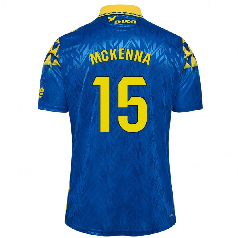 Danxen Mujer Camiseta Scott Mckenna #15 Azul Amarillo 2ª Equipación 2024/25 La Camisa México