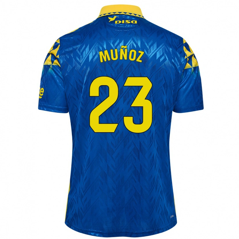 Danxen Mujer Camiseta Álex Muñoz #23 Azul Amarillo 2ª Equipación 2024/25 La Camisa México