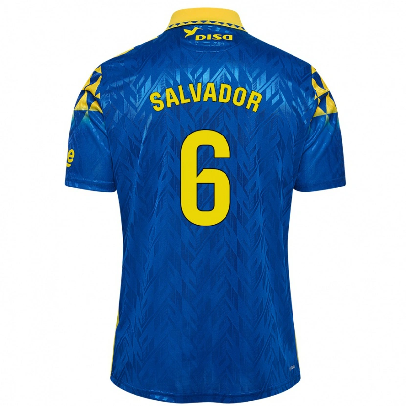 Danxen Mujer Camiseta Pol Salvador #6 Azul Amarillo 2ª Equipación 2024/25 La Camisa México