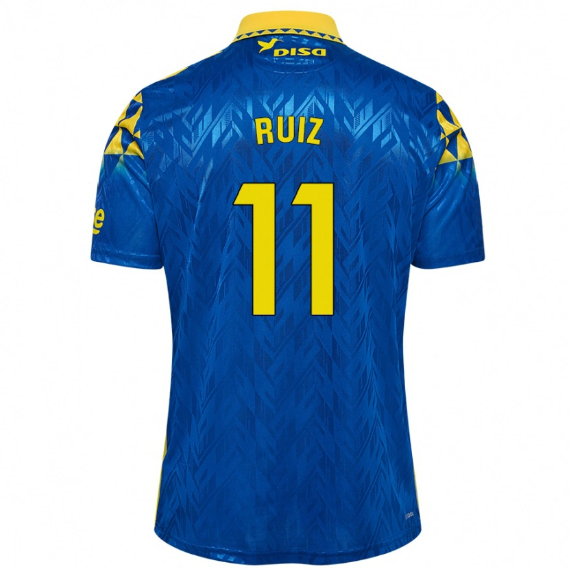 Danxen Mujer Camiseta Sergio Ruiz #11 Azul Amarillo 2ª Equipación 2024/25 La Camisa México
