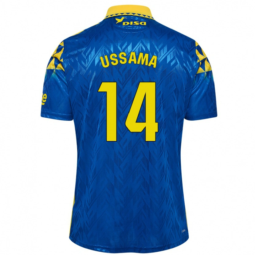 Danxen Mujer Camiseta Ussama #14 Azul Amarillo 2ª Equipación 2024/25 La Camisa México