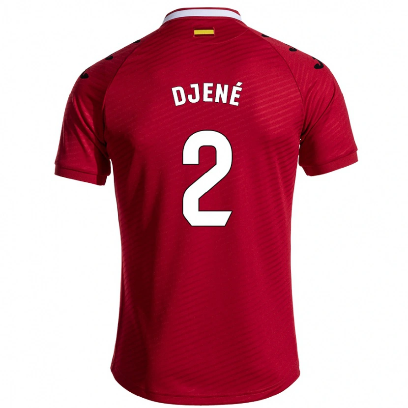 Danxen Mujer Camiseta Djené #2 Rojo Oscuro 2ª Equipación 2024/25 La Camisa México