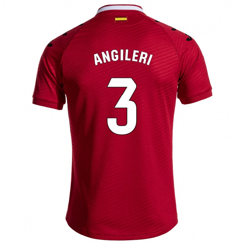 Danxen Mujer Camiseta Fabrizio Angileri #3 Rojo Oscuro 2ª Equipación 2024/25 La Camisa México