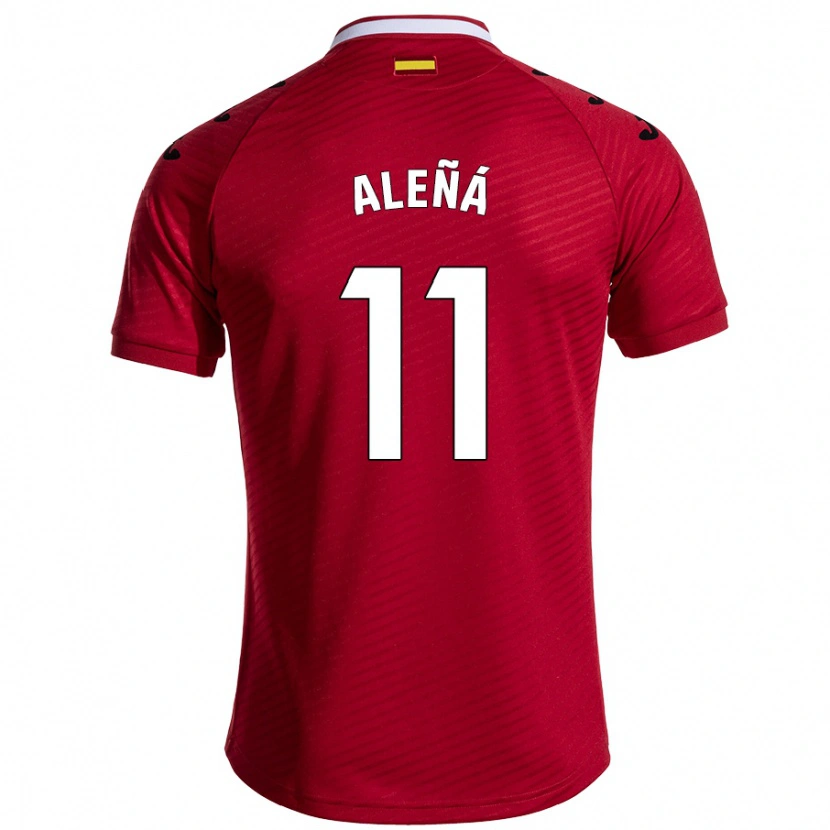 Danxen Mujer Camiseta Carles Aleñá #11 Rojo Oscuro 2ª Equipación 2024/25 La Camisa México