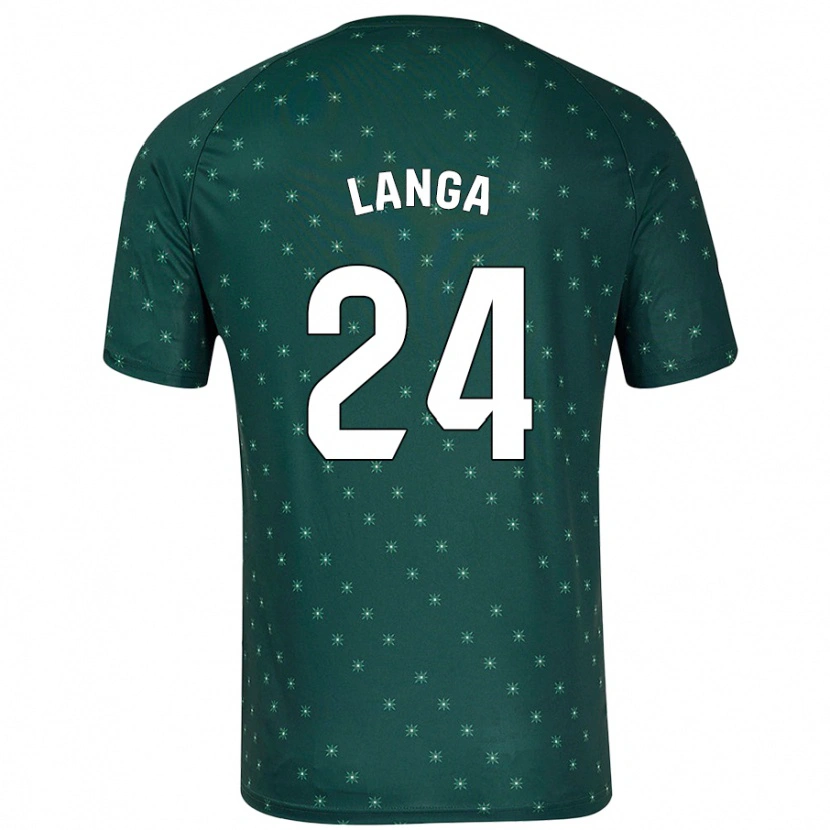 Danxen Mujer Camiseta Bruno Langa #24 Verde Oscuro 2ª Equipación 2024/25 La Camisa México