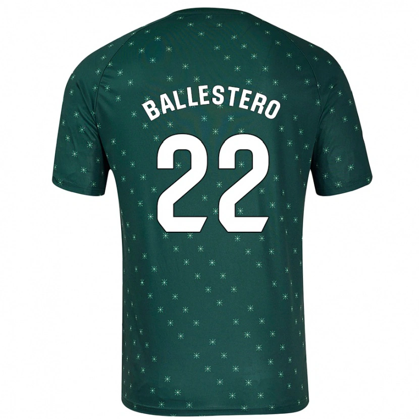 Danxen Mujer Camiseta Carlos Ballestero #22 Verde Oscuro 2ª Equipación 2024/25 La Camisa México