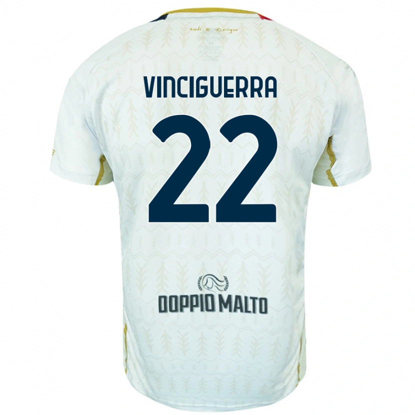 Danxen Mujer Camiseta Alessandro Vinciguerra #22 Blanco 2ª Equipación 2024/25 La Camisa México