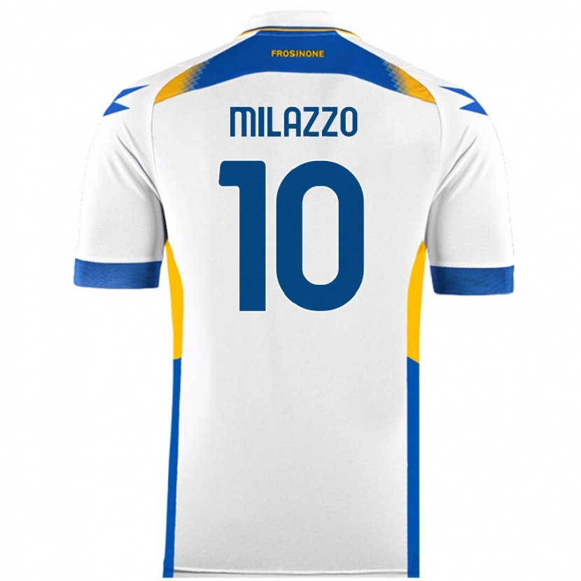 Danxen Mujer Camiseta Simone Milazzo #10 Blanco 2ª Equipación 2024/25 La Camisa México