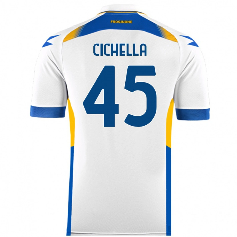 Danxen Mujer Camiseta Matteo Cichella #45 Blanco 2ª Equipación 2024/25 La Camisa México