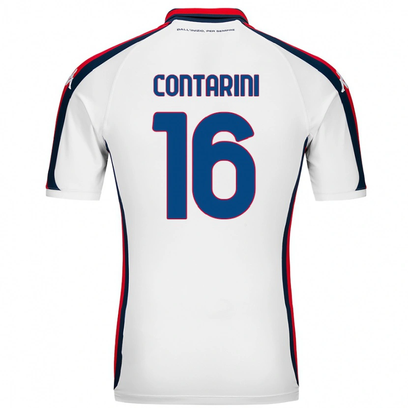 Danxen Mujer Camiseta Jacopo Contarini #16 Blanco 2ª Equipación 2024/25 La Camisa México