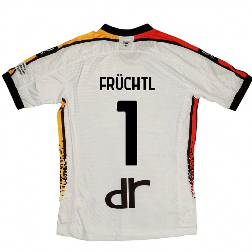 Danxen Mujer Camiseta Christian Früchtl #1 Blanco Negro 2ª Equipación 2024/25 La Camisa México