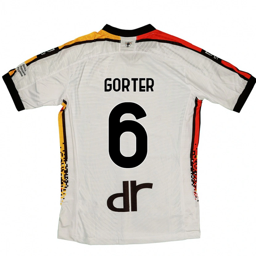 Danxen Mujer Camiseta Olaf Gorter #6 Blanco Negro 2ª Equipación 2024/25 La Camisa México