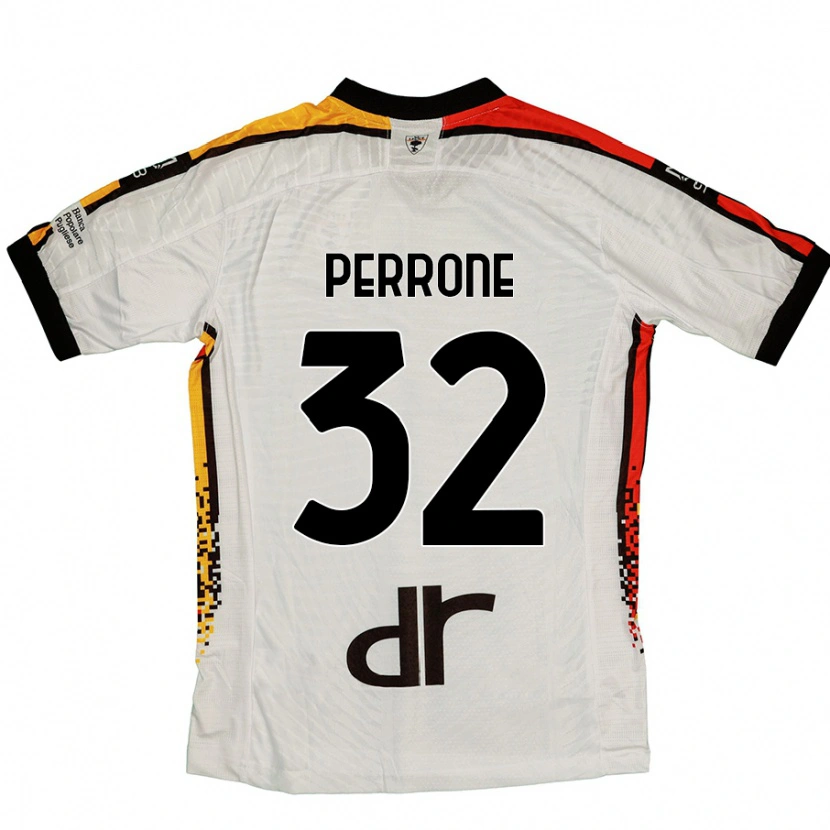 Danxen Mujer Camiseta Samuele Perrone #32 Blanco Negro 2ª Equipación 2024/25 La Camisa México