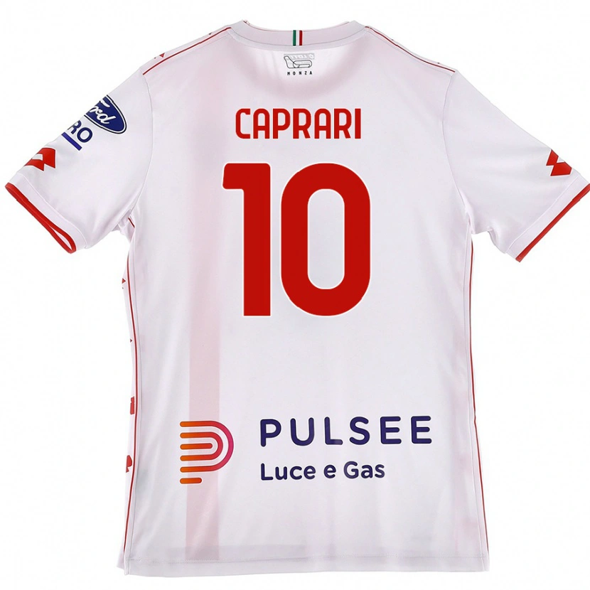 Danxen Mujer Camiseta Gianluca Caprari #10 Blanco Rojo 2ª Equipación 2024/25 La Camisa México