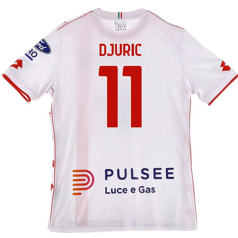 Danxen Mujer Camiseta Milan Djuric #11 Blanco Rojo 2ª Equipación 2024/25 La Camisa México