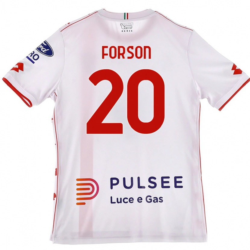 Danxen Mujer Camiseta Omari Forson #20 Blanco Rojo 2ª Equipación 2024/25 La Camisa México