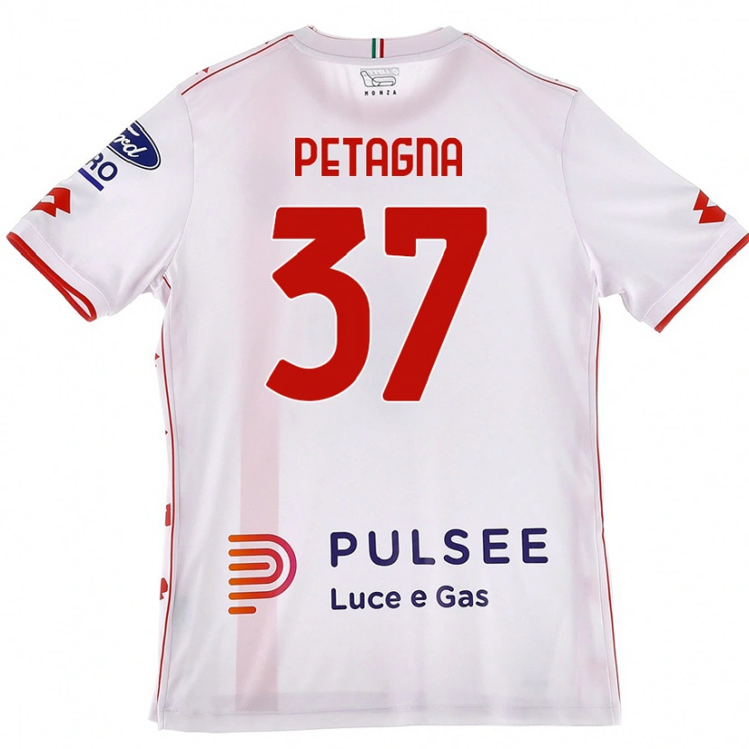 Danxen Mujer Camiseta Andrea Petagna #37 Blanco Rojo 2ª Equipación 2024/25 La Camisa México