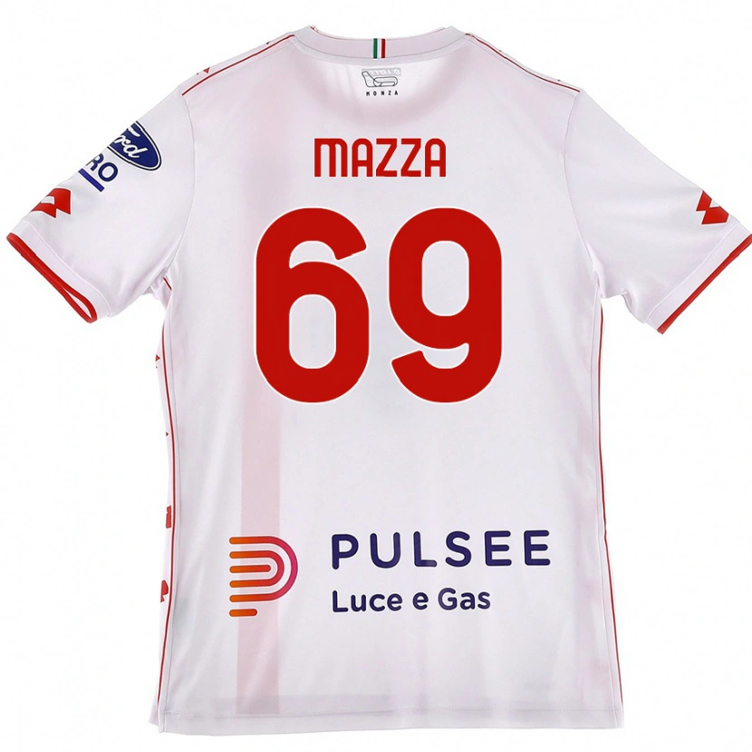 Danxen Mujer Camiseta Andrea Mazza #69 Blanco Rojo 2ª Equipación 2024/25 La Camisa México