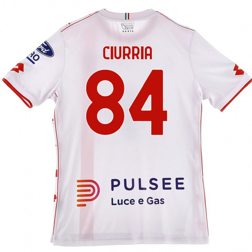 Danxen Mujer Camiseta Patrick Ciurria #84 Blanco Rojo 2ª Equipación 2024/25 La Camisa México