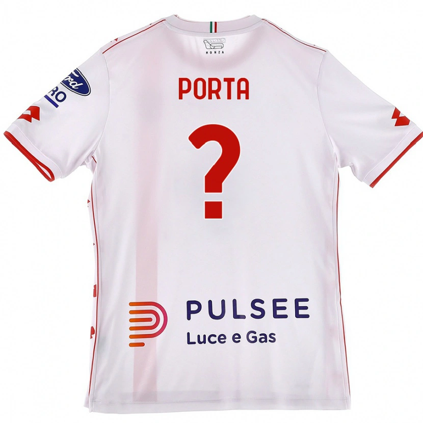 Danxen Mujer Camiseta Matteo Porta #0 Blanco Rojo 2ª Equipación 2024/25 La Camisa México